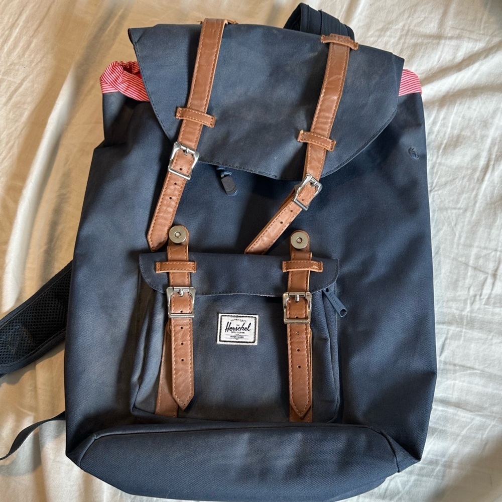 Herschel Supply Company Blue and Brown Backpack - little America - Picture 2 of 5